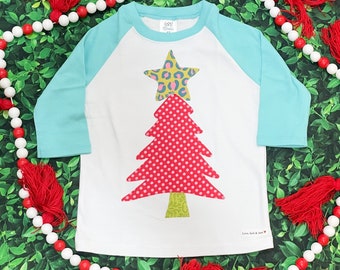 Christmas shirt girl, Christmas tree shirt, Christmas shirt for girl