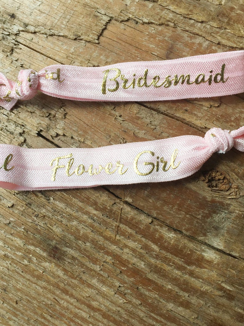 Bridesmaid Hair Ties Pink// Will You Be My Bridesmaid// Bride Etsy