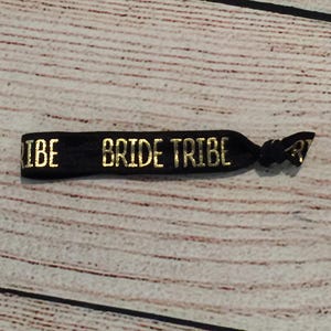 Black bridesmaid hairties// will you be my bridesmaid// maid of honor hairtie//bridesmaid ponytail holder image 5