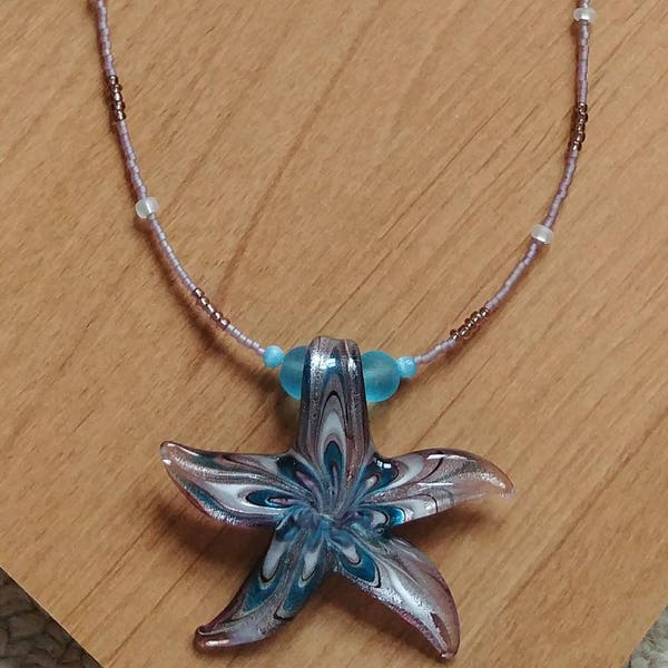 Petite Purple Starfish Necklace
