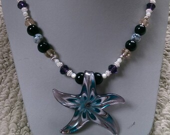 Purple Passion Starfish Necklace