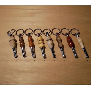 Handmade Whistle Keychains, Various Hardwoods & Designs