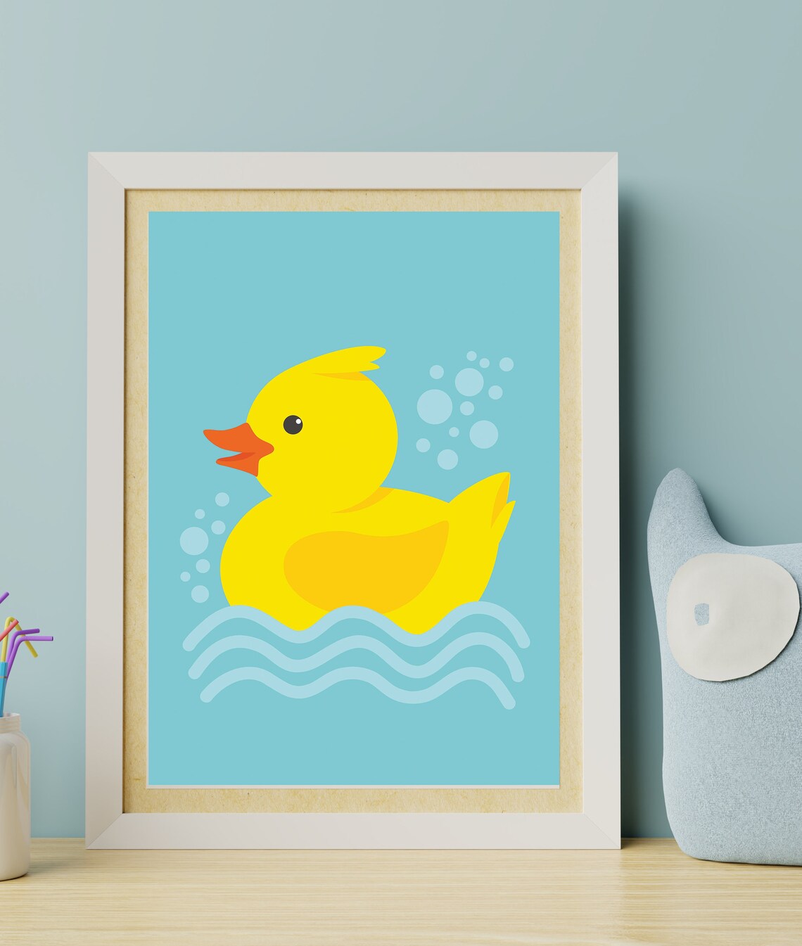 Rubber Duck Print Bathroom Wall Art Funny Bathroom Decor Etsy