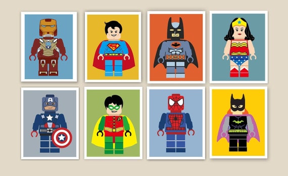 Superhero Prints Printable Wall Art Superhero Wall Art Etsy