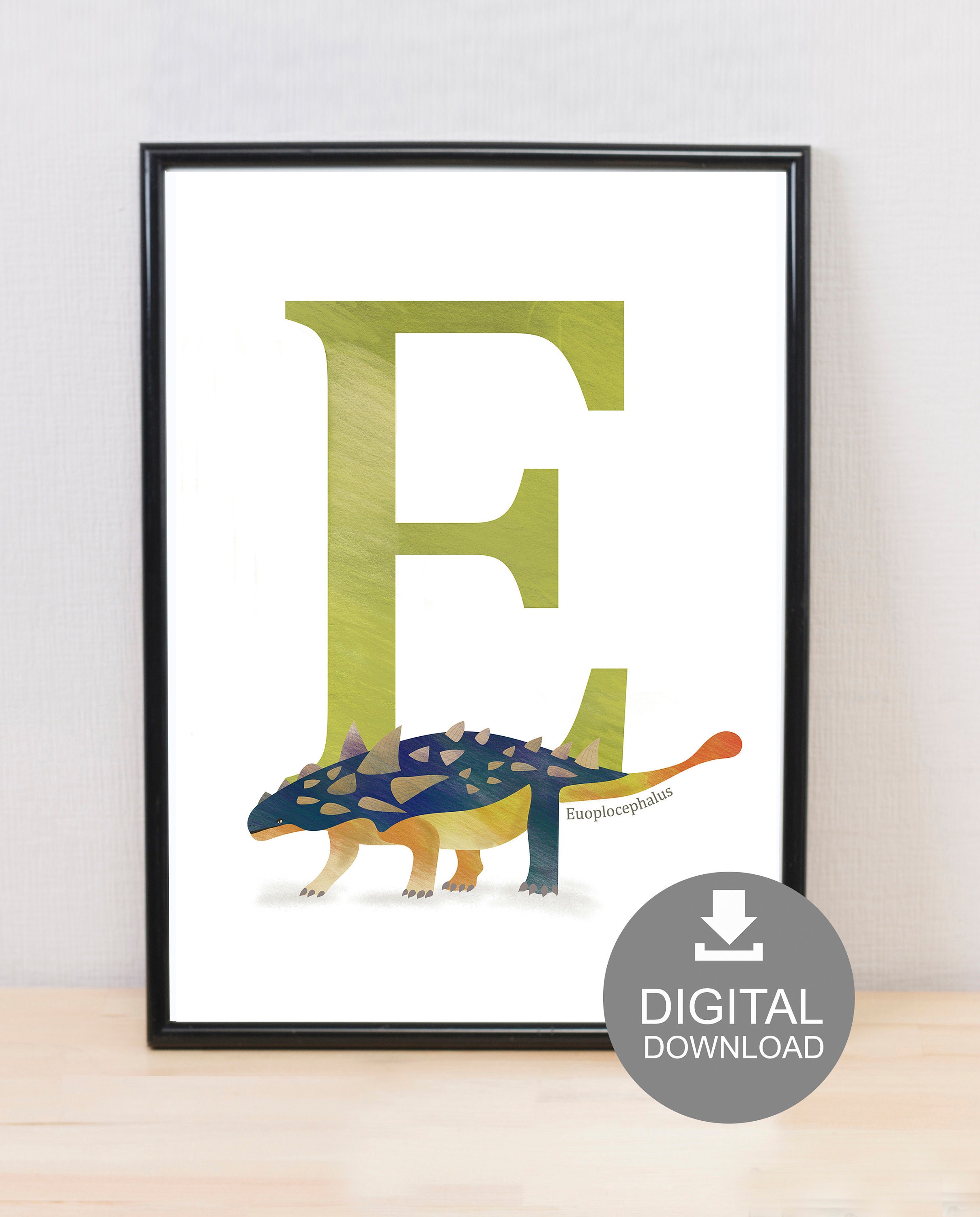 Letter E Dinosaur Alphabet Print Dinosaur Print Alphabet | Etsy