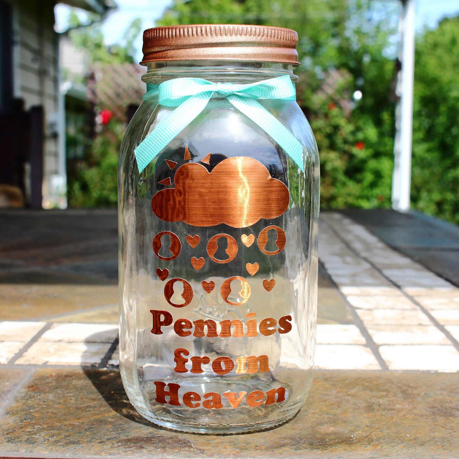 Customizable Pennies from Heaven Mason Jar Bank | Etsy