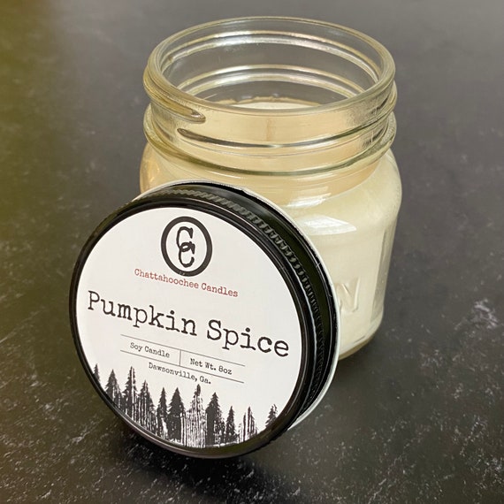 Pumpkin Spice- Mason Jar Scented Soy Candle, 8oz