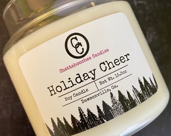 Holiday Cheer- 3 Wick Scented Soy Candle, Handmade, Christmas Candles, Holiday Candles, Citrus and Spice, Harvest Candle, 15.5oz