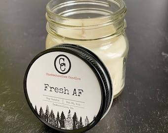 Fresh AF- Odor Eliminator | Pet Odor Eliminator | Smoke Odor Eliminator | 3 Wick Scented Soy Candle | Fresh Linen Scent | 8oz