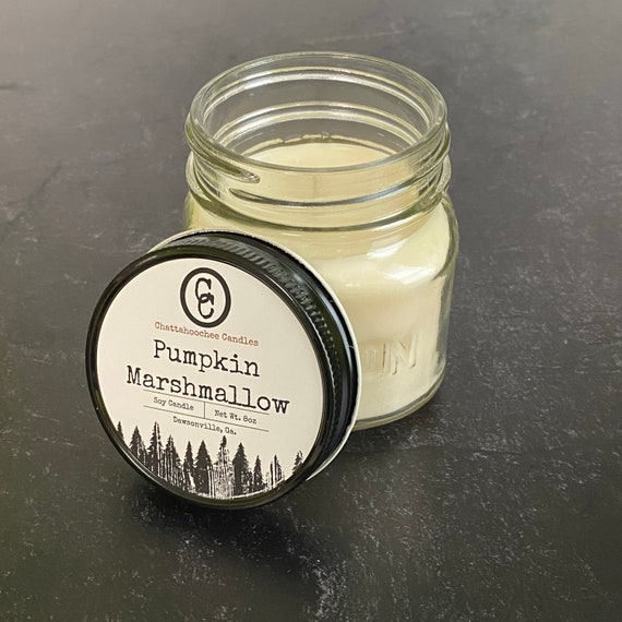 Pumpkin Marshmallow- Mason Jar Scented Soy Candle, 8oz