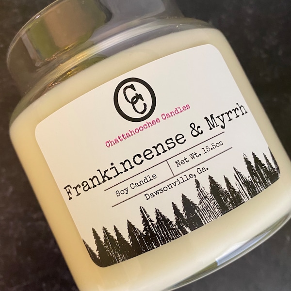 Frankincense & Myrrh- 3 Wick Scented Soy Candle / Catholic Candle / Christian Candle / Christmas / Holiday Candle / Prayer Candle / 15.5oz