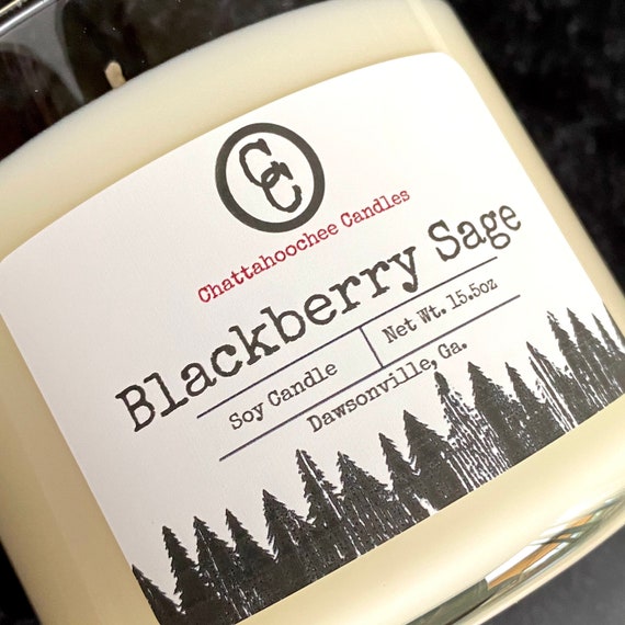 Blackberry Sage- 3 Wick Scented Soy Candle, Spring Fresh Scented Candle, Gifts For Her, Mom Gifts, Wife Gifts, Girlfriend Gifts | 15.5oz