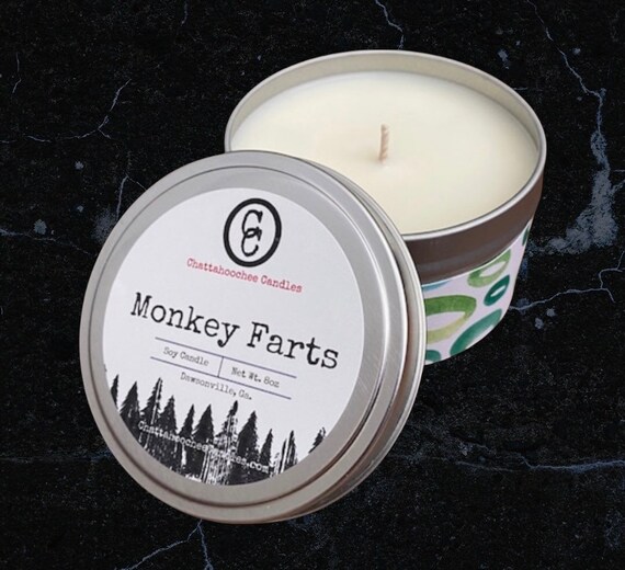 Monkey Farts Scented Soy Candle- 8oz Travel Tin