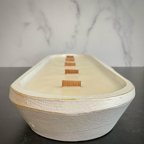 Wood Wick Baguette Bowl Candle | Farmhouse Decor | 5 Wick Scented Soy Candle | *30oz
