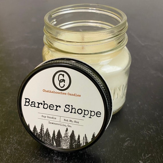 Barber Shoppe- Scented Mason Jar Soy Candle, 8oz