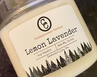 Lemon Lavender- 3 Wick Scented Soy Candle | Lemon and Lavender Scented | 15.5oz