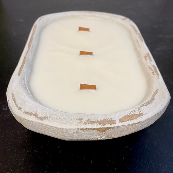 Winter Collection- Wood Wick Dough Bowl Candle | Farmhouse Soy Candle Decor | 15-17oz