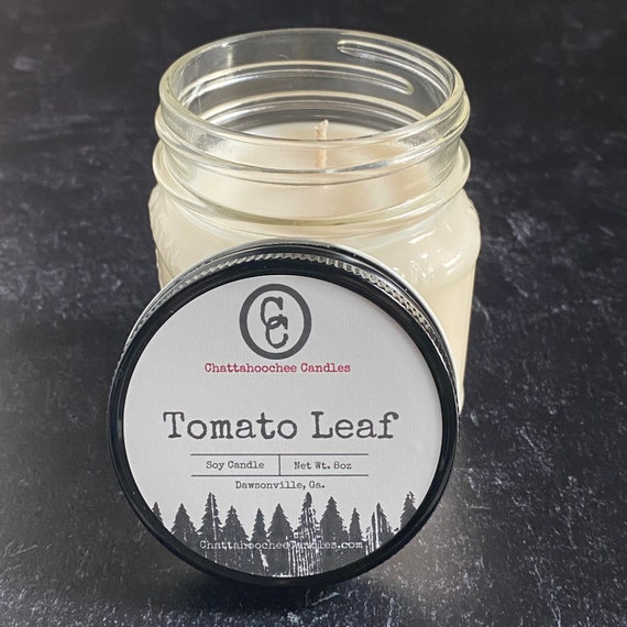 Tomato Leaf- Scented Soy Mason Jar Candle (8oz)