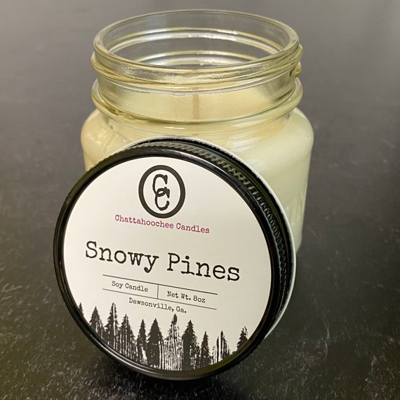 Snowy Pines | Mason Jar Soy Candle | 8oz