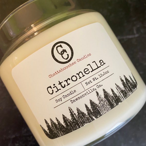 Citronella | 3 Wick Scented Soy Candle | Mosquito Repellent Candle | 15.5oz