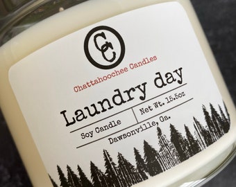 Laundry Day | Gain Scented Soy Candle | Laundry Detergent Scented Candle, Fresh Laundry Scent, 3 Wick Soy Candle | 15.5oz