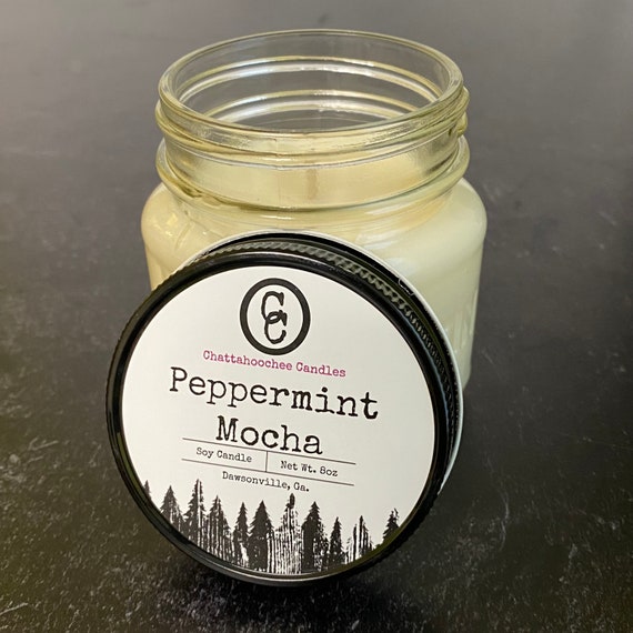 Peppermint Mocha- Mason Jar Soy Candle | 8oz