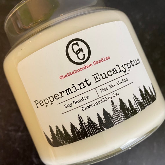 Peppermint Eucalyptus- 3 Wick Scented Soy Candle (15.5oz)