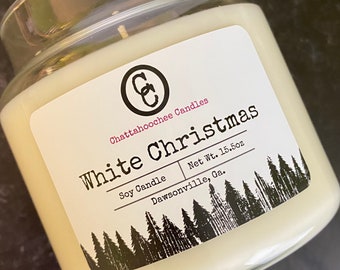 White Christmas | 3 Wick Scented Soy Candle, Christmas Candles, Large Candle, Winter Scents, Cozy Candles, Holiday Candles | 15.5oz