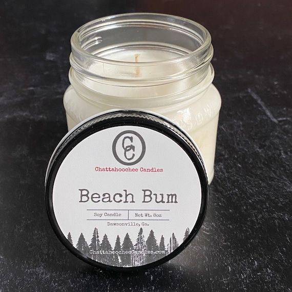 Beach Bum- Scented Soy Mason Jar Candle (8oz)