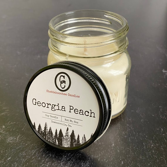 Georgia Peach- Scented Soy Mason Jar Candle (8oz)