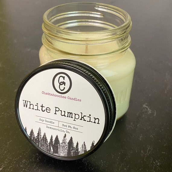 White Pumpkin- Mason Jar Scented Soy Candle, 8oz