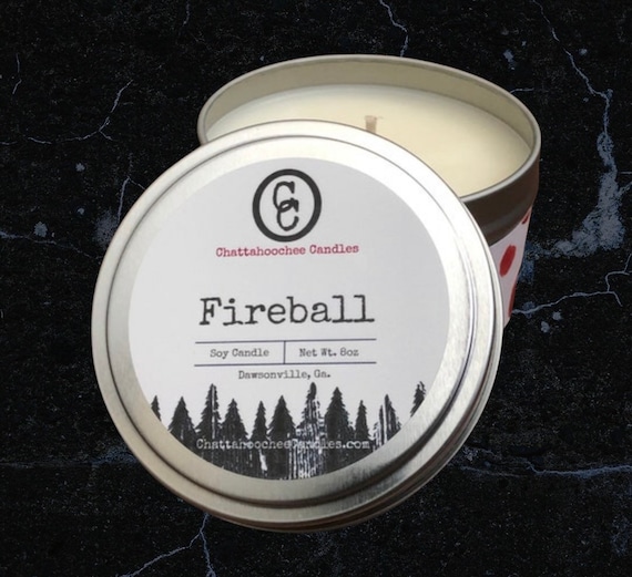 Fireball Scented Soy Candle- 8oz Travel Tin