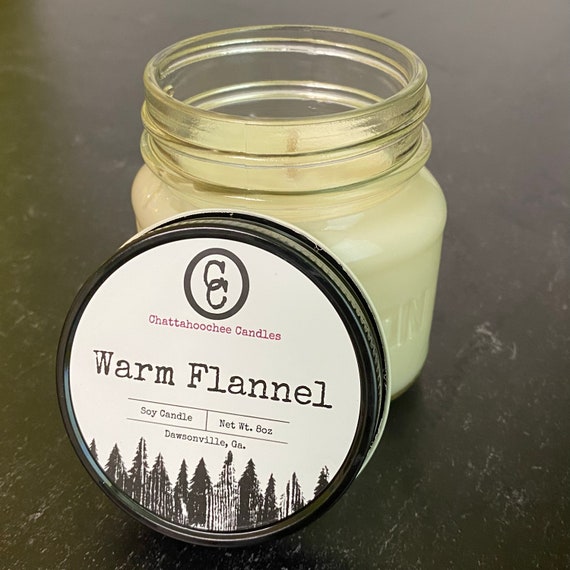 Warm Flannel- Mason Jar Scented Soy Candle, 8oz