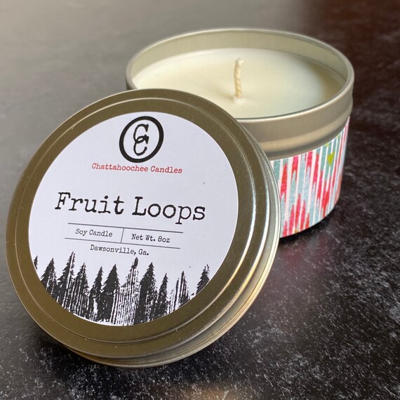Fruit Loops Scented Soy Candle- 8oz Travel Tin