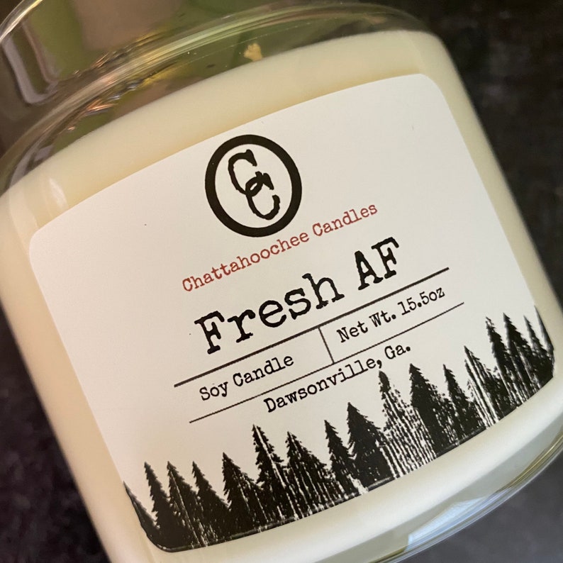 Fresh AF Odor Eliminator Pet Odor Eliminator Smoke Odor Eliminator 3 Wick Scented Soy Candle Fresh Linen Scent 15.5oz image 1