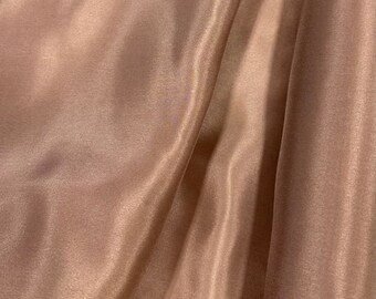 Brown Silk Habotai, Silk Fabric for Lining, Fabric by the Yard, Silk Habotai Fabric by the Yard, China Silk by the Yard