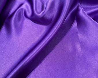 Purple Silk Charmeuse, Silk Fabric, Fabric by the Yard, Silk Charmeuse Fabric, Silk Satin Fabric by the Yard