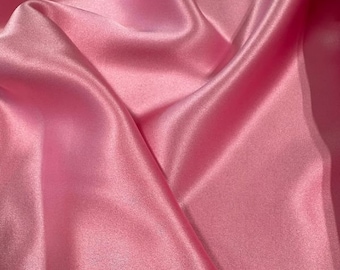 Pink Silk Charmeuse, Silk Fabric, Fabric by the Yard, Silk Charmeuse Fabric, Silk Satin Fabric by the Yard