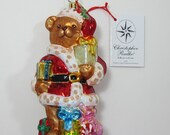 Christopher Radko quot A Bear to Care quot Christmas Santa Bear Ornament - Retired