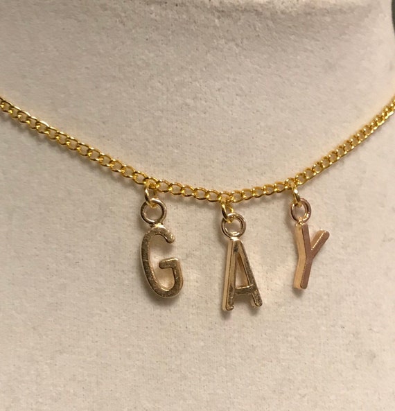 GAY chain faux gold / gold plated necklace queer lesbian Etsy