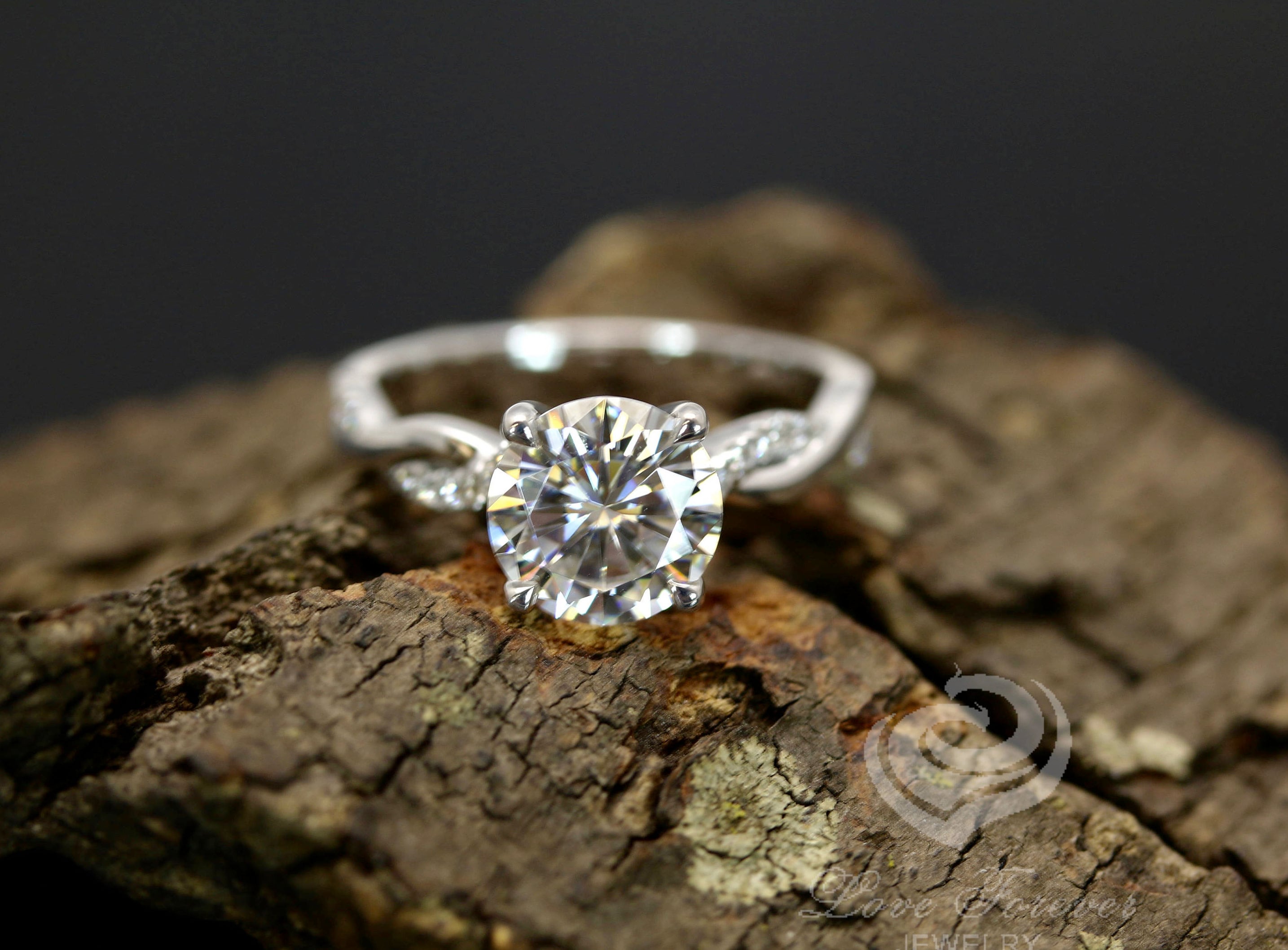 2 CT Round Engagement Ring Diamond Engagement Ring 14k White Etsy