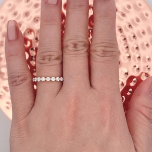 0.50 Carats Lab Grown Diamond Stackable Wedding Band 14k Yellow Gold, Half Eternity Round Lab Grown Diamond Band, Anniversary Wedding Band