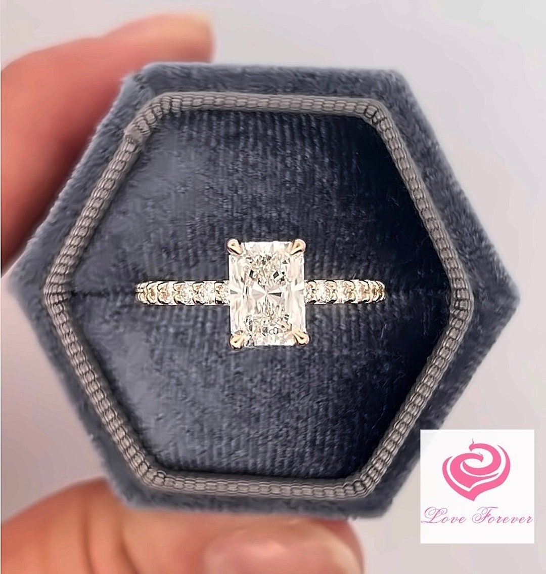 2 Carats F Color IGI Certified Radiant Cut Lab Grown Diamond Engagement ...