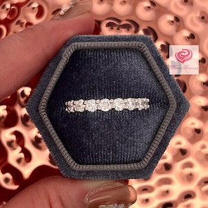 2.94 Carats Round Cut Full Eternity Lab Grown Diamond Wedding Band, 14k White Gold Eternity Diamond Band, Stackable Diamond Wedding Band