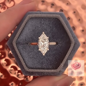 2 Carats Marquise Cut Lab Grown Diamond Engagement Ring. 14k Yellow Gold Marquise Solitaire Engagement Ring, IGI Certified Lab Diamond Ring