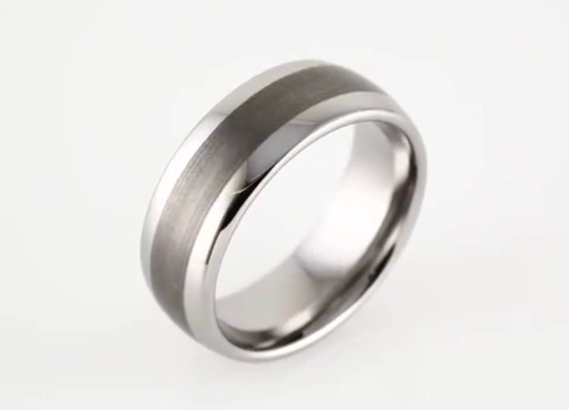 Men Tungsten Wedding Band 8 Mm Rounded Edge Band With Satin - Etsy UK