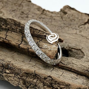 White Gold Eternity Band in 14k, Diamond Wedding Band, Stackable Wedding Band, Forever One Moissanite Wedding Band, Anniversary Band