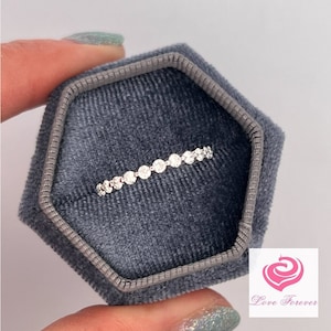 Half Eternity Lab Grown Diamond Wedding Band 2mm Round Lab created Diamond Band Floating Bubble Band Stacking Ring Mother’s Day Gifts