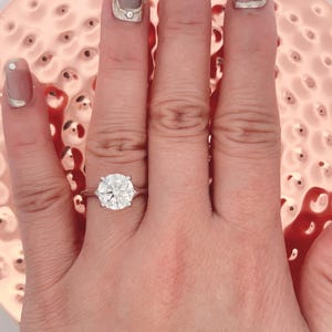 2.75 Carats Round Cut Lab Grown Diamond Engagement Ring, 14k White Gold Lab Diamond Wedding Ring, Solitaire Diamond Engagement Ring