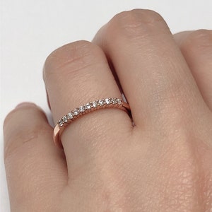 Diamond Band Diamond Ring 14k Rose Gold Diamond Stackable Wedding Band 0.14 Carats Diamond Wedding Band Promise Ring